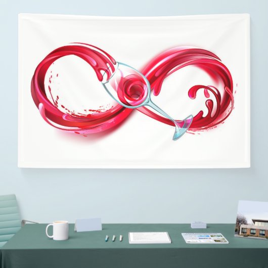 Oneindigheid met rode wijn spandoek (Beurs)