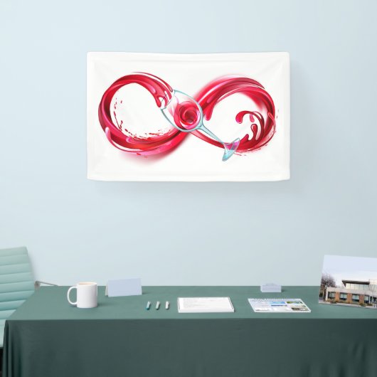 Oneindigheid met rode wijn spandoek (Beurs)