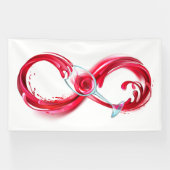 Oneindigheid met rode wijn spandoek (Horizontaal)