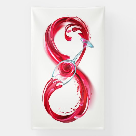 Oneindigheid met rode wijn spandoek (Verticaal)