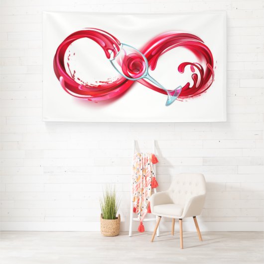 Oneindigheid met rode wijn spandoek (Insitu)