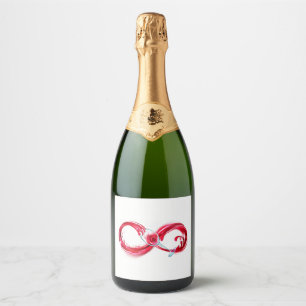 Oneindigheid met rode wijn sparkling wijnetiket