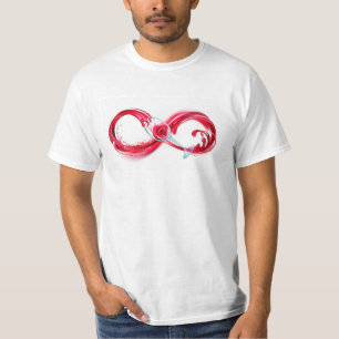 Oneindigheid met rode wijn t-shirt