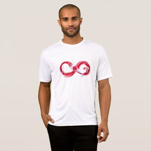 Oneindigheid met rode wijn t-shirt (Voorkant volledig)