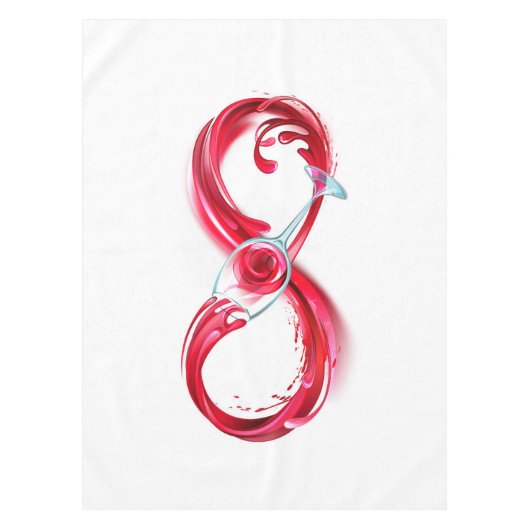 Oneindigheid met rode wijn tafelkleed (Voorkant)