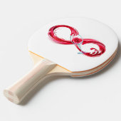 Oneindigheid met rode wijn tafeltennisbatje (Voorkant Gekanteld)