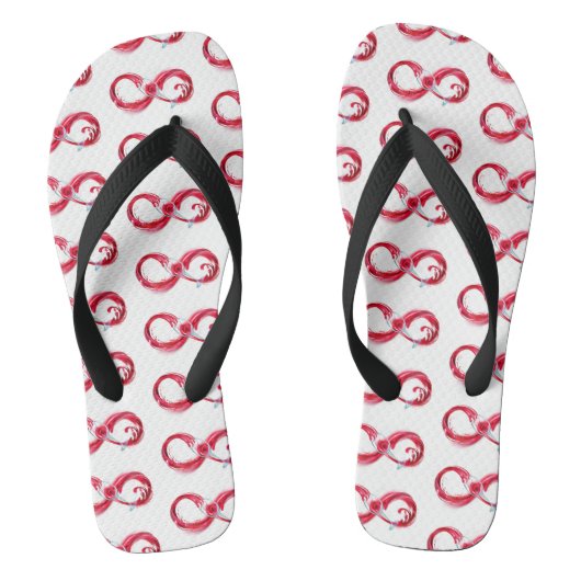Oneindigheid met rode wijn teenslippers (Voetbed)