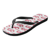 Oneindigheid met rode wijn teenslippers (Schuin)