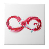 Oneindigheid met rode wijn tegeltje (Voorkant)