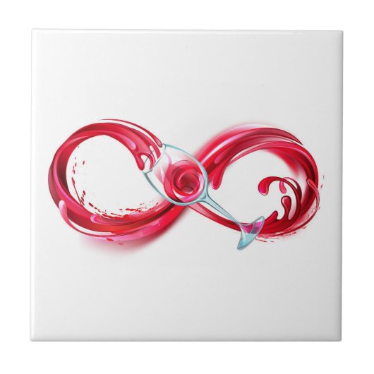 Oneindigheid met rode wijn tegeltje (Voorkant)
