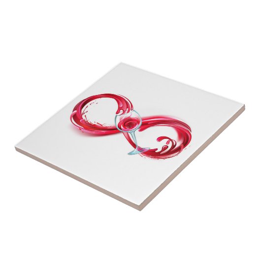 Oneindigheid met rode wijn tegeltje (Zijkant)