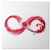 Oneindigheid met rode wijn tegeltje (Voorkant)