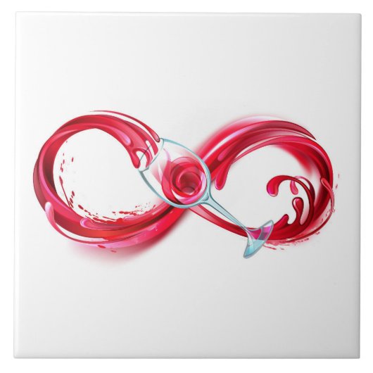 Oneindigheid met rode wijn tegeltje (Voorkant)