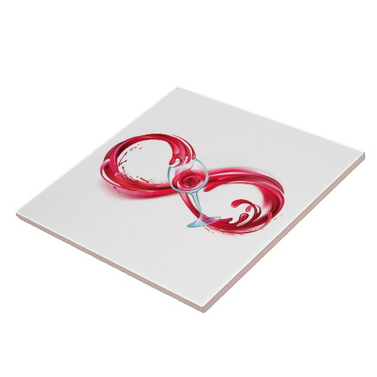 Oneindigheid met rode wijn tegeltje (Zijkant)