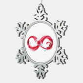 Oneindigheid met rode wijn tin sneeuwvlok ornament (Rechts)