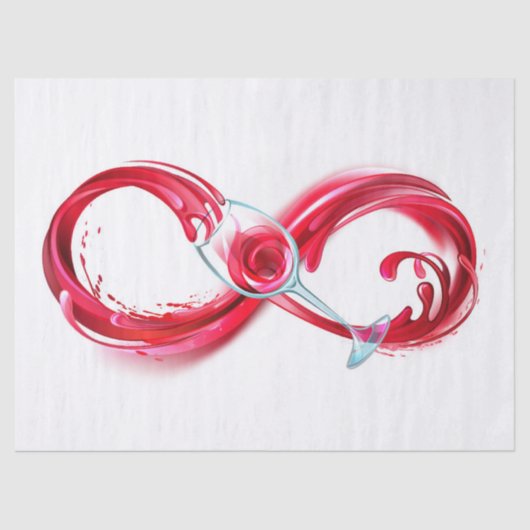 Oneindigheid met rode wijn tissuepapier (Voorkant)