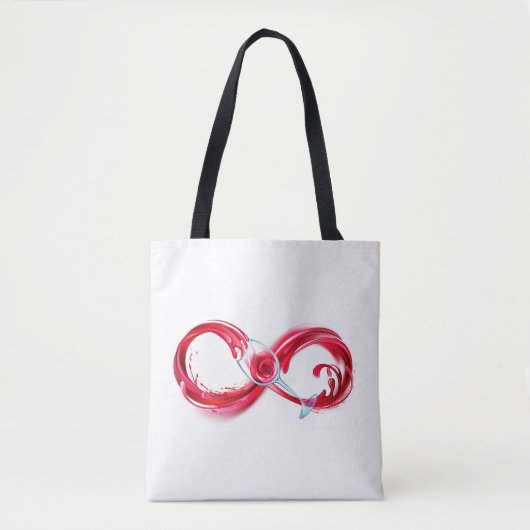Oneindigheid met rode wijn tote bag (Voorkant)
