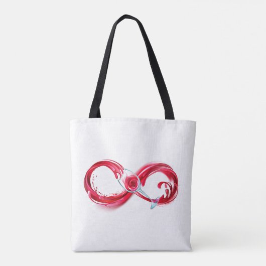 Oneindigheid met rode wijn tote bag (Achterkant)