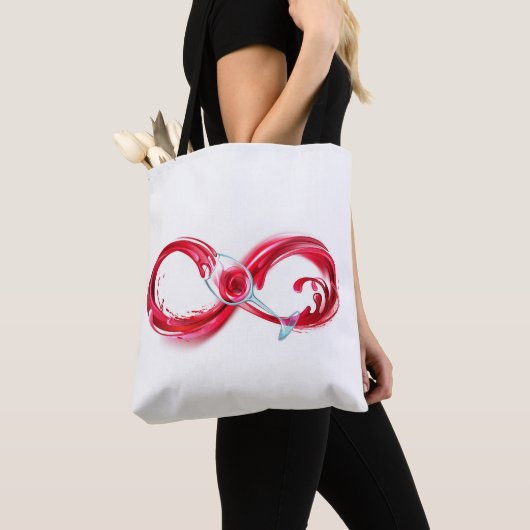 Oneindigheid met rode wijn tote bag (Dichtbij)
