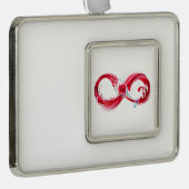 Oneindigheid met rode wijn verzilverd omlijst ornament (Rechts)