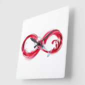 Oneindigheid met rode wijn vierkante klok (Hoek)