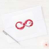Oneindigheid met rode wijn vierkante sticker (Envelop)