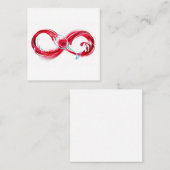Oneindigheid met rode wijn vierkante visitekaartje (Voorkant / Achterkant)