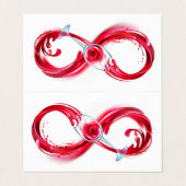 Oneindigheid met rode wijn visitekaartje (Buitenkant ongevouwen)