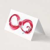 Oneindigheid met rode wijn visitekaartje (Achterkant)