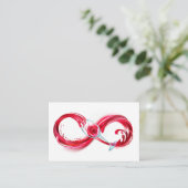 Oneindigheid met rode wijn visitekaartje (Staand voorkant)