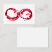 Oneindigheid met rode wijn visitekaartje (Voorkant / Achterkant)