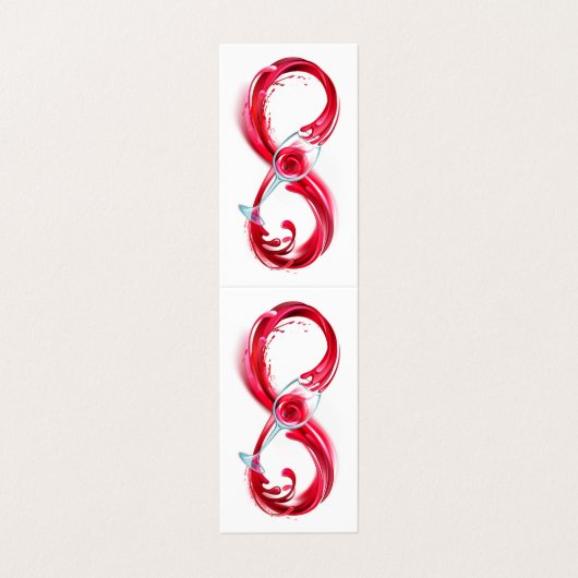 Oneindigheid met rode wijn visitekaartje (Buitenkant ongevouwen)