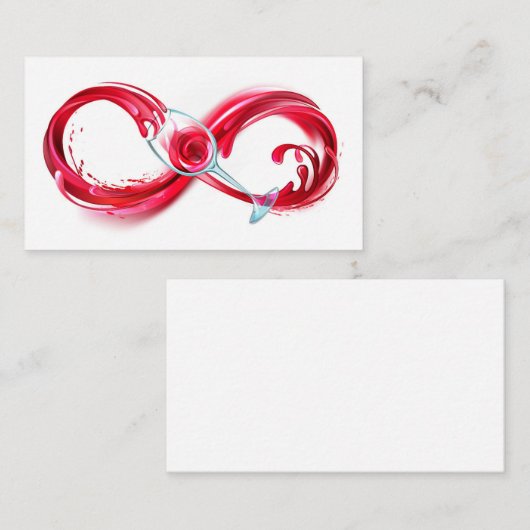 Oneindigheid met rode wijn visitekaartje (Voorkant / Achterkant)