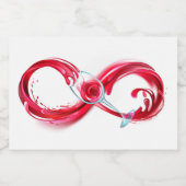 Oneindigheid met rode wijn voedselcontainer etiket (Enkel label)