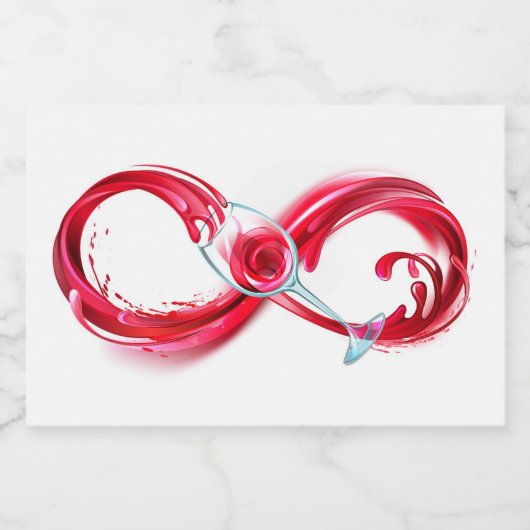 Oneindigheid met rode wijn voedselcontainer etiket (Enkel label)