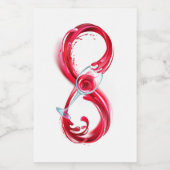 Oneindigheid met rode wijn voedselcontainer etiket (Enkel label)