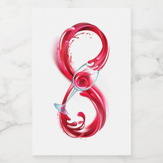 Oneindigheid met rode wijn voedselcontainer etiket (Enkel label)