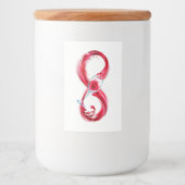 Oneindigheid met rode wijn voedselcontainer etiket (Voorkant)