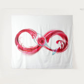 Oneindigheid met rode wijn wandkleed (Voorkant (horizontaal))