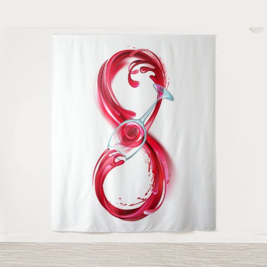 Oneindigheid met rode wijn wandkleed (Voorkant)