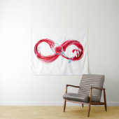 Oneindigheid met rode wijn wandkleed (In Situ (horizontaal))