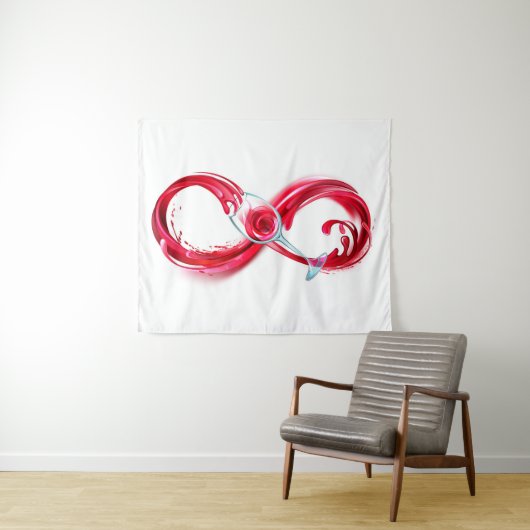 Oneindigheid met rode wijn wandkleed (In Situ (horizontaal))