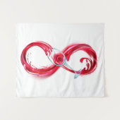 Oneindigheid met rode wijn wandkleed (Voorkant (horizontaal))