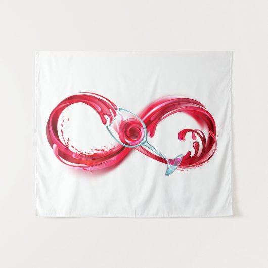 Oneindigheid met rode wijn wandkleed (Voorkant (horizontaal))