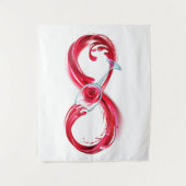 Oneindigheid met rode wijn wandkleed (Voorkant)