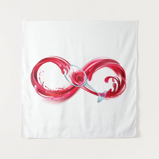 Oneindigheid met rode wijn wandkleed (Voorkant)