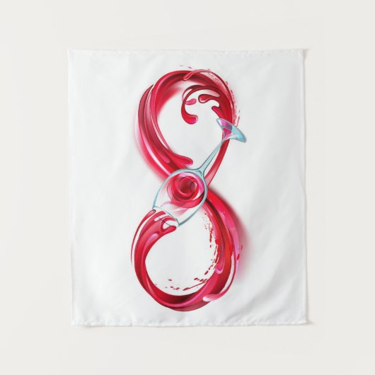 Oneindigheid met rode wijn wandkleed (Voorkant)