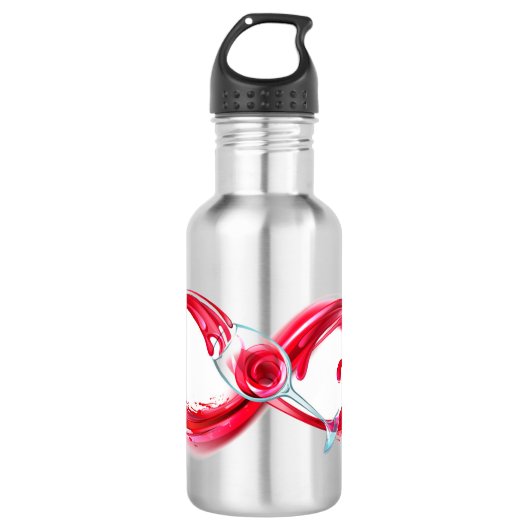 Oneindigheid met rode wijn waterfles (Voorkant)