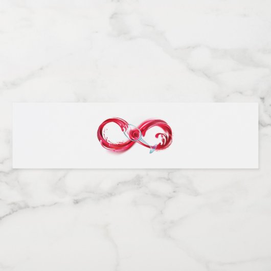 Oneindigheid met rode wijn waterfles etiket (Enkel label)