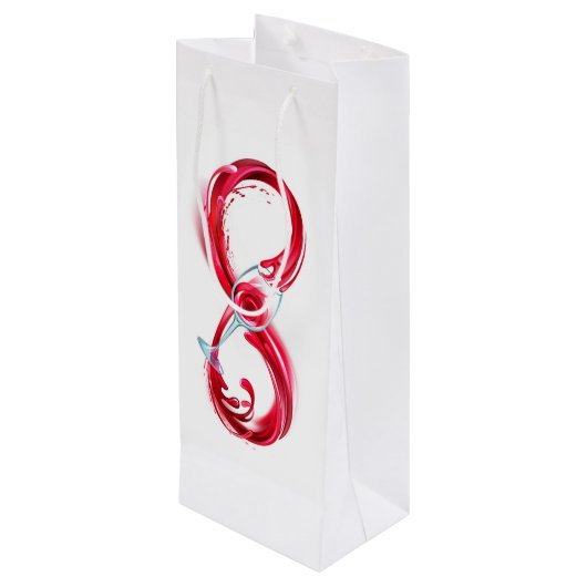 Oneindigheid met rode wijn wijn cadeautas (Achterkant Gekanteld)